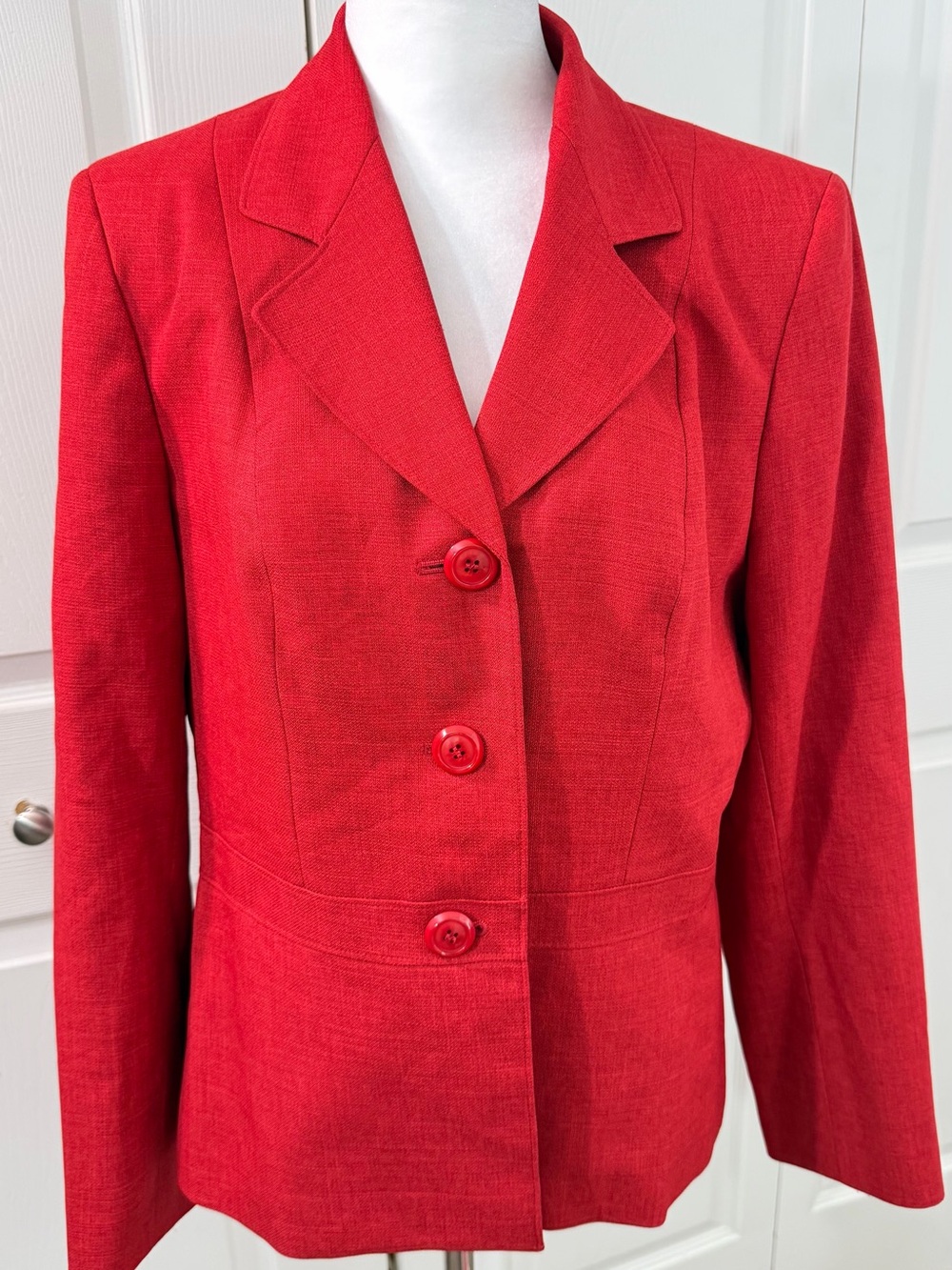 Collections for Le Suit Womens Red Linen Blend Blazer Size 12 Career Office